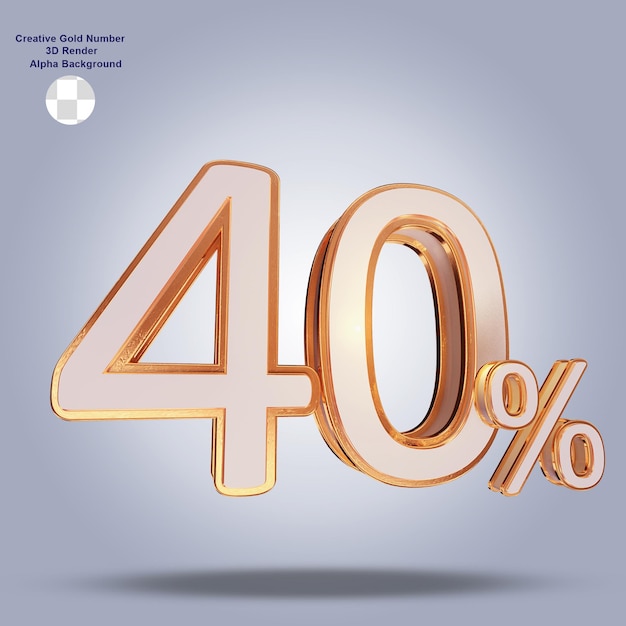 Número de oro 3d 40 por ciento