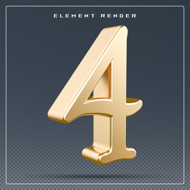 Numero oro 3D 4