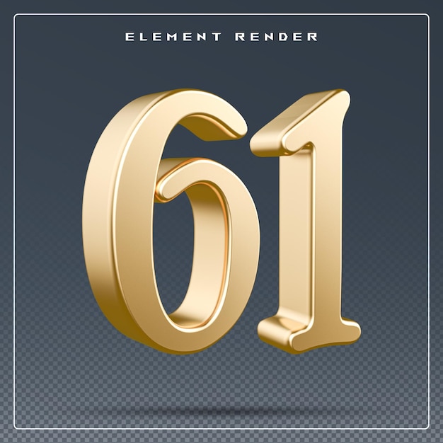 Número de oro 3D 61
