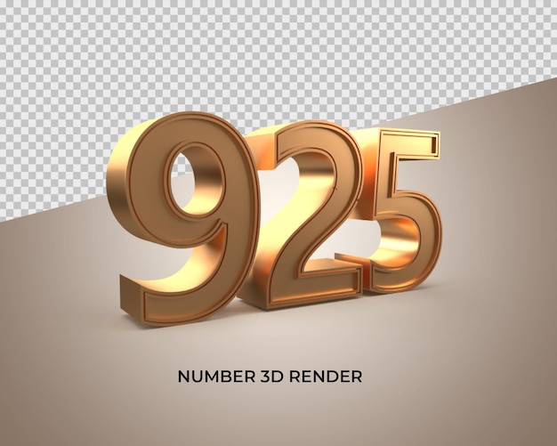 Número de oro 3D 925