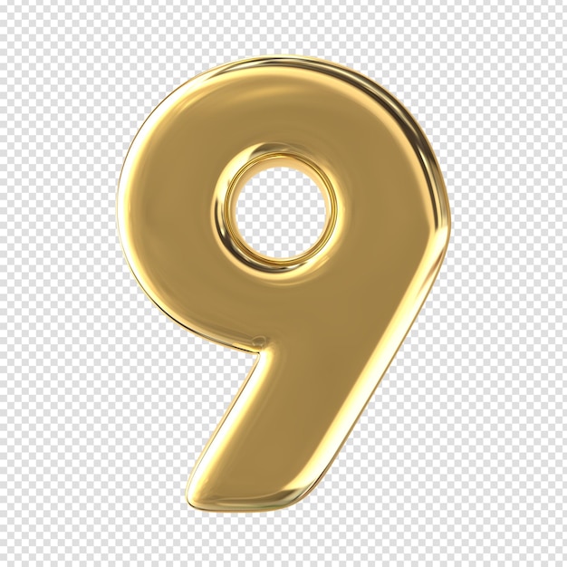 numero oro 3d rendering