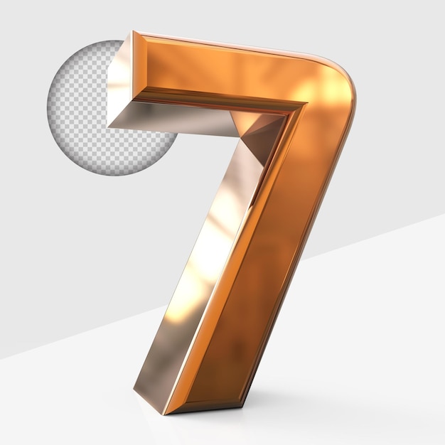 número de oro 7 3d render