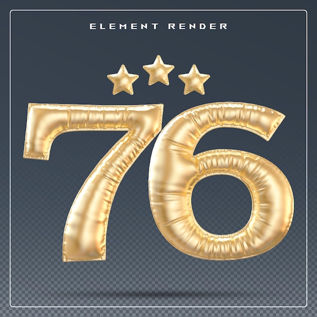 Número de oro del 76 aniversario del año