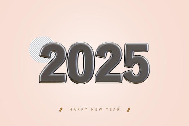 Número de oro del Año Nuevo 2025 Extender los cálidos deseos para una tarjeta de Feliz Año Nuevo 3d render