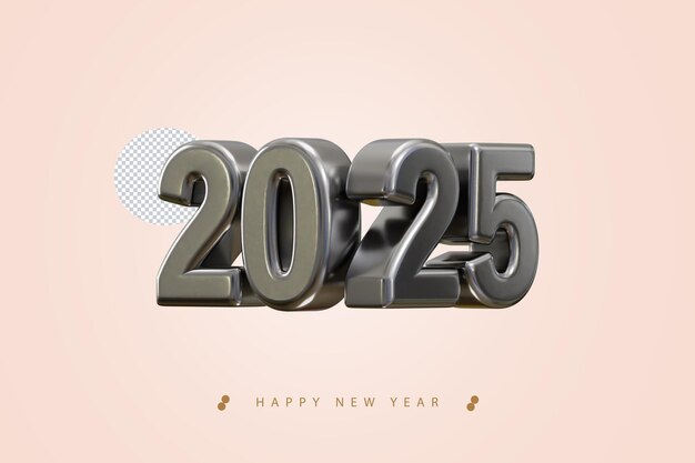 Número de oro del Año Nuevo 2025 Extender los cálidos deseos para una tarjeta de Feliz Año Nuevo 3d render