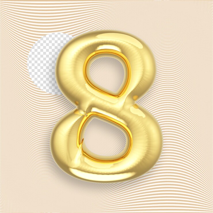 PSD numero oro rendering 3d