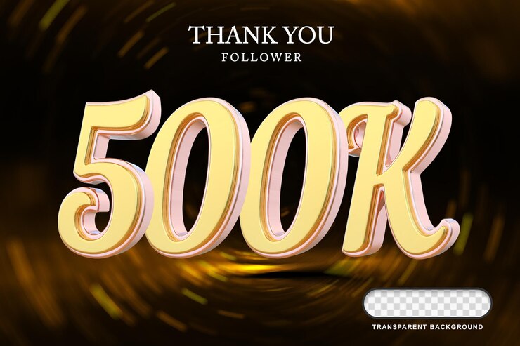 PSD el número de oro de los seguidores de 500k 3d