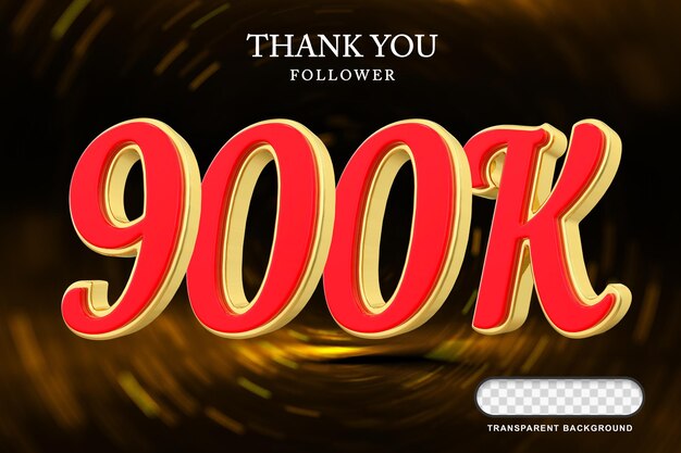 Número de oro de los seguidores de 900K