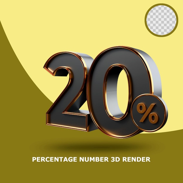 Numero percentuale Rendering 3D