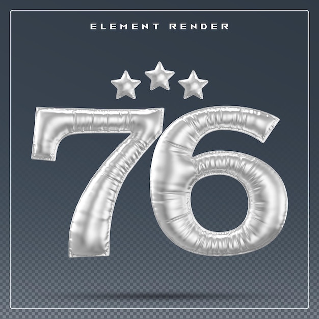 Número de plata del 76 aniversario del año