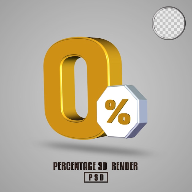 Número de porcentaje de procesamiento 3D color oro amarillo