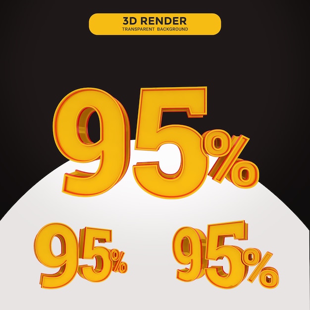 PSD numéro psd 95 pour cent de rendu 3d