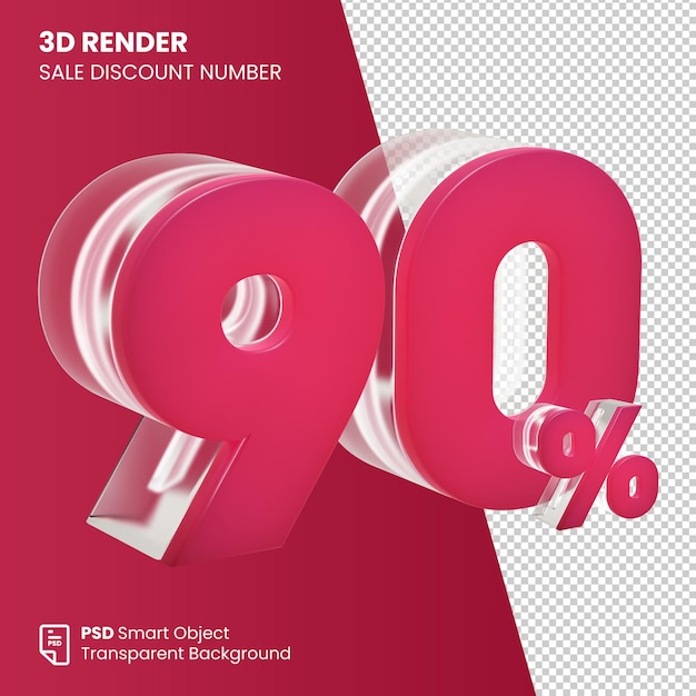 Numéro De Remise De Vente De Rendu 3d 90 %