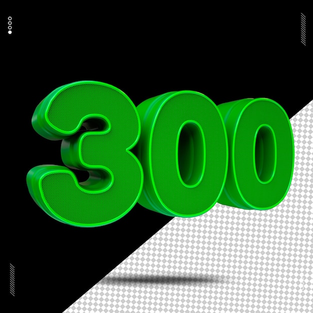 El número de renderización 3D fuente verde