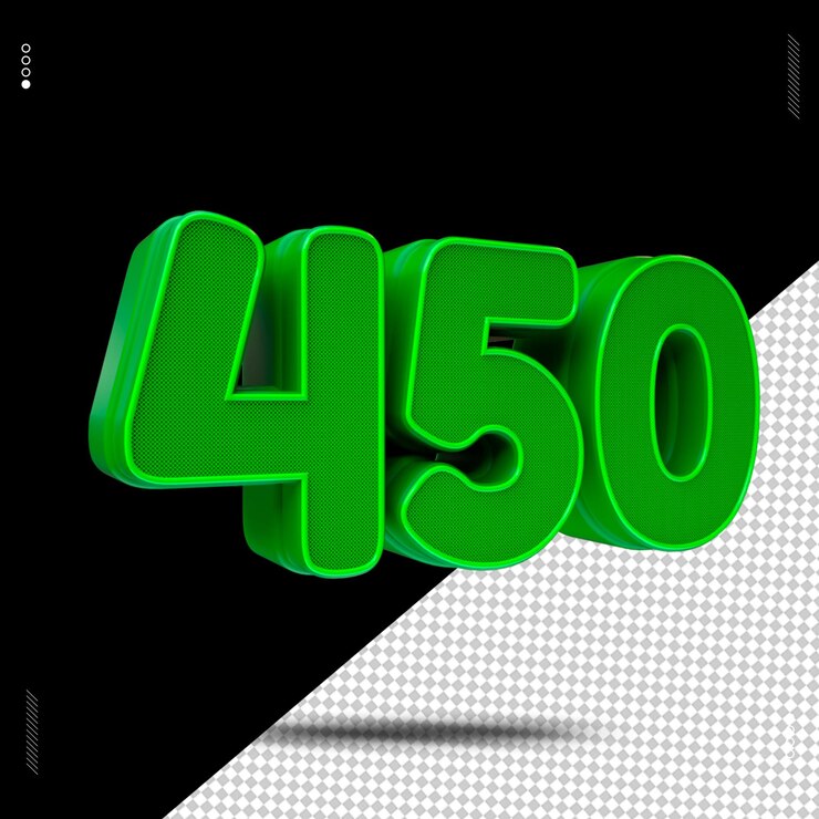 PSD el número de renderización 3d fuente verde