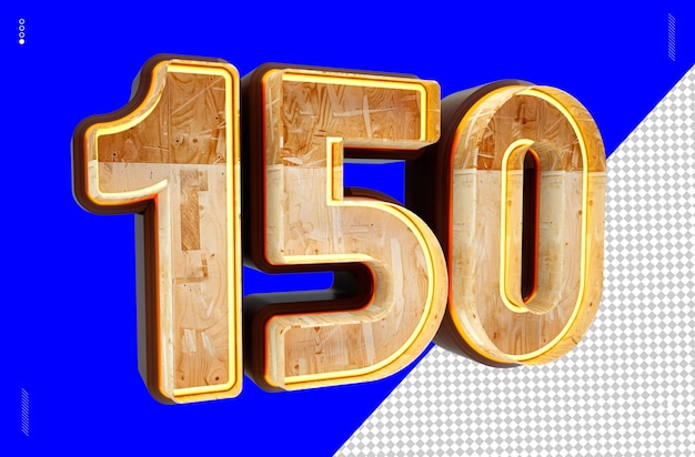 Número de renderizado 3D fuente luz de madera 150