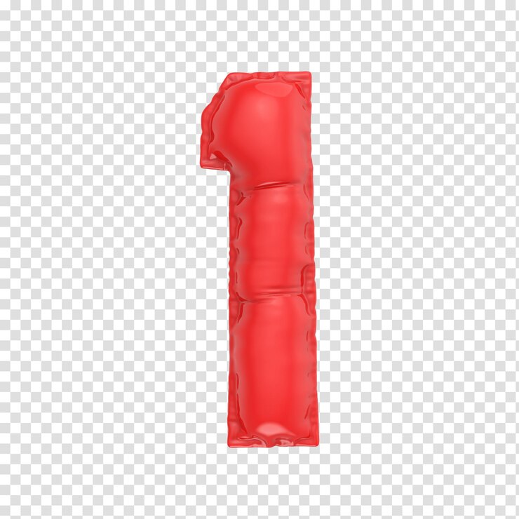PSD número de renderizado 3d transparente