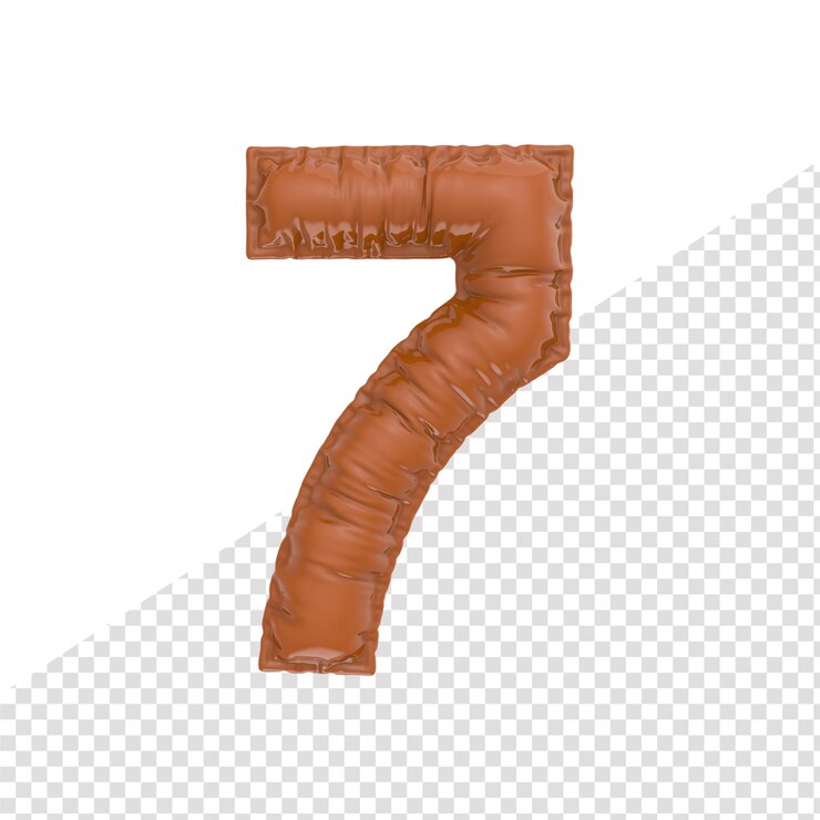 PSD número de renderizado 3d transparente