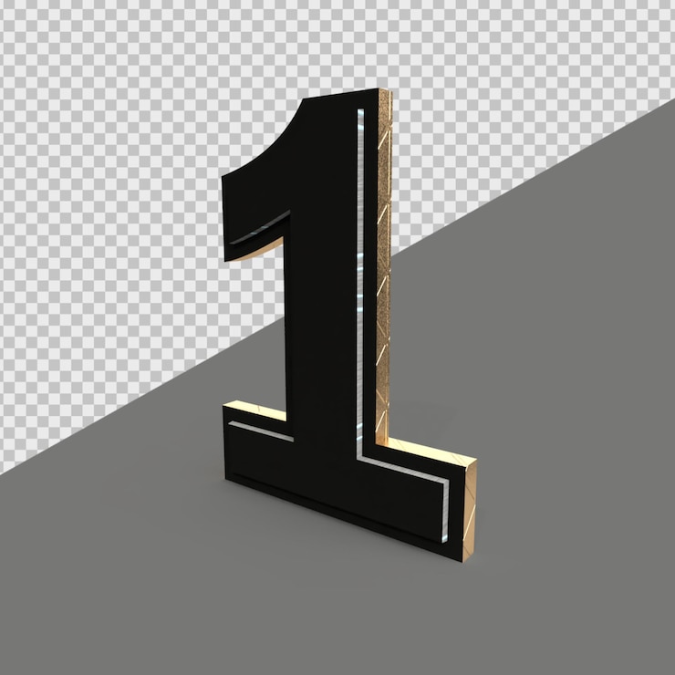 PSD número de rendimiento 3d negro
