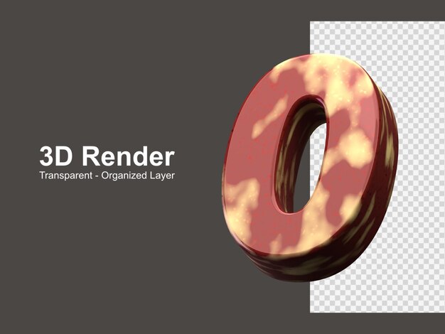 Numéro de rendu 3D 0 isolé