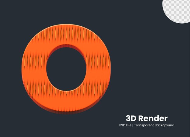 PSD numéro de rendu 3d 0 isolé