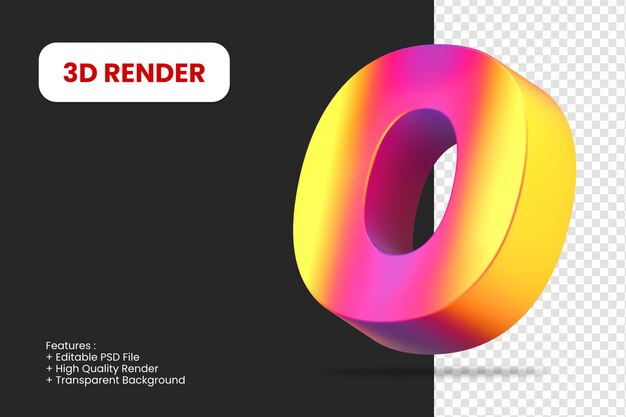 Numéro de rendu 3D 0 avec texture abstraite isolée