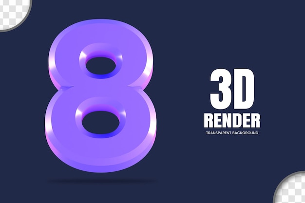 Numéro de rendu 3D 8 isolé