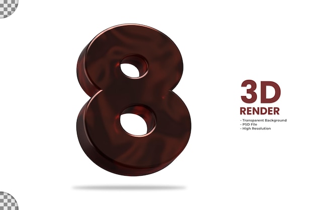 Numéro de rendu 3D 8 isolé