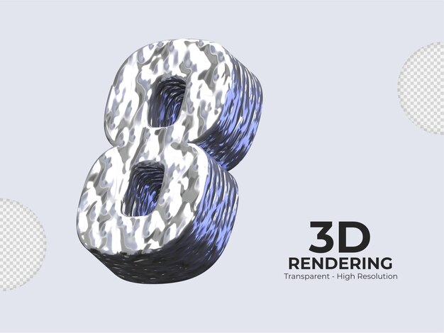 Numéro De Rendu 3d 8 Isolé