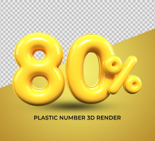 Numéro De Rendu 3d 80 % De Plastique Jaune à Vendre Remise, Progrès