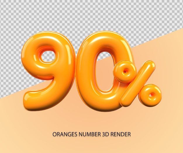 Numéro De Rendu 3d 90 % Plastique Discount Couleur Orange