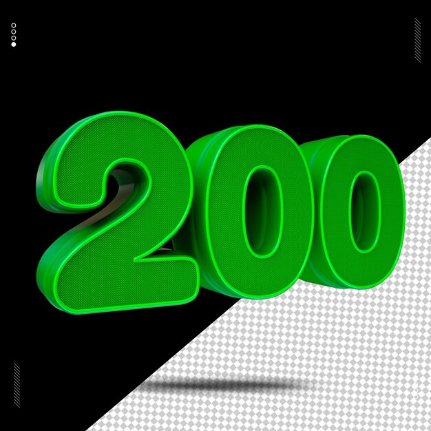 Numéro de rendu 3D de police verte