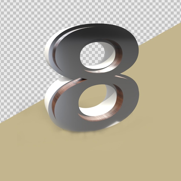 Número de representación 3D Grey008