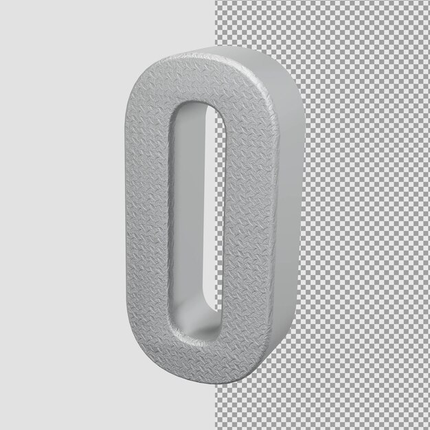 Número de representación 3D metálico plateado