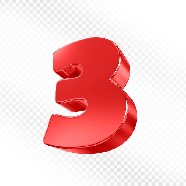Número rojo 3