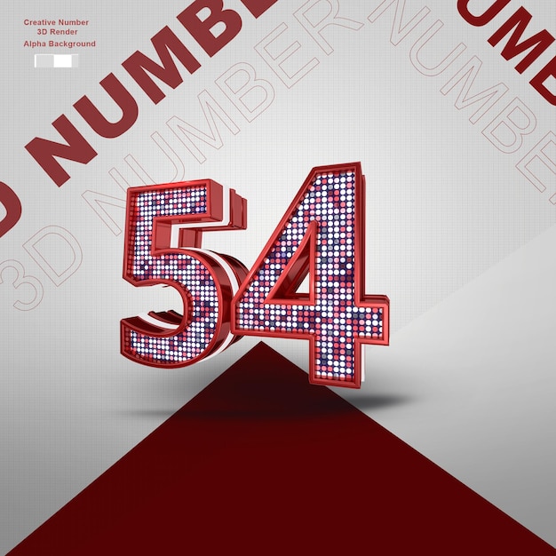 El número rojo 3d 54