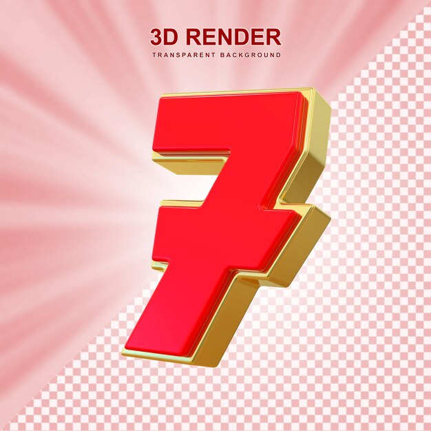 Número rojo 3D7