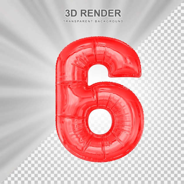 Número rojo 6
