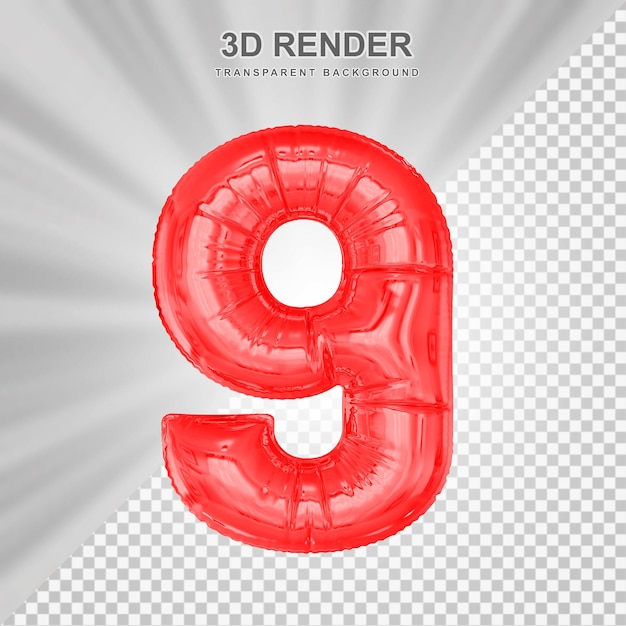 Número rojo 9