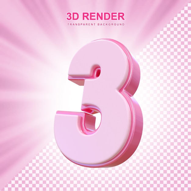 El número rosa 3D3