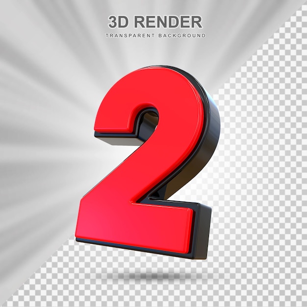 Numéro rouge 3D 2