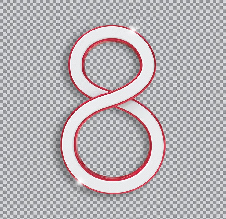 PSD numéro rouge 8 3d
