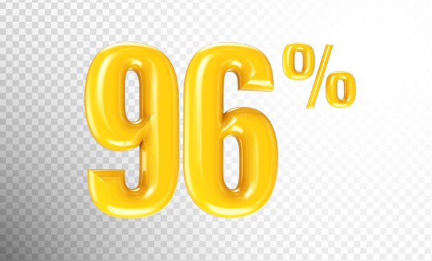Numéro rouge avec rendu 3D jaune