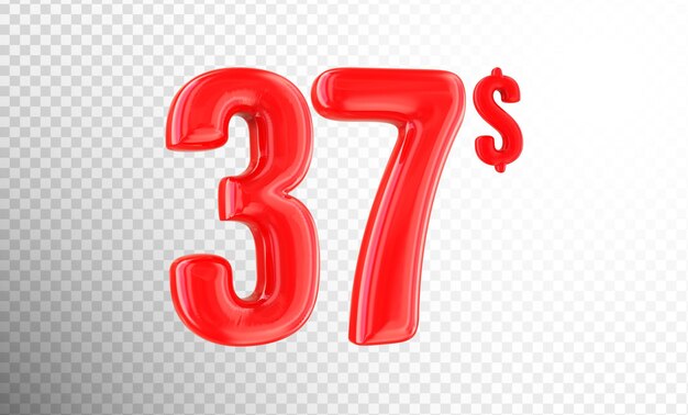 Numéro rouge rendu 3D