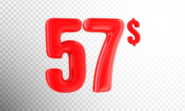 Numéro rouge rendu 3D