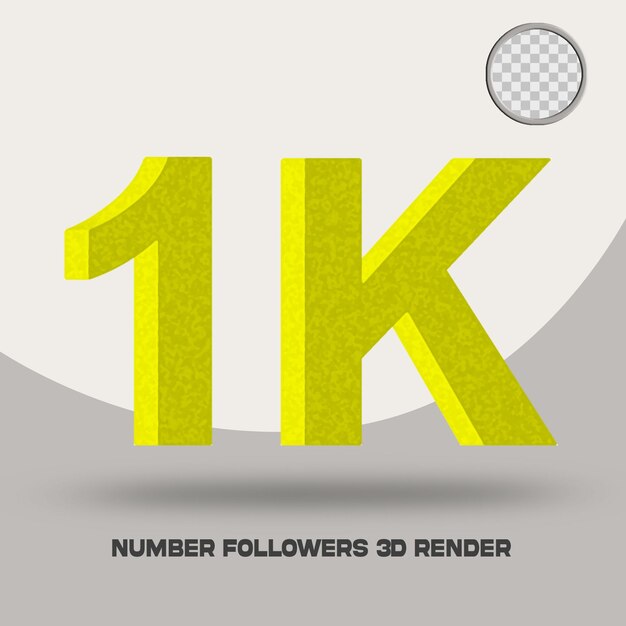 Número de seguidores en 3D del estilo de esponja de las redes sociales