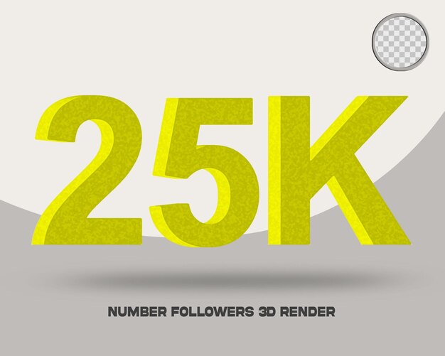 Número de seguidores en 3D del estilo de esponja de las redes sociales