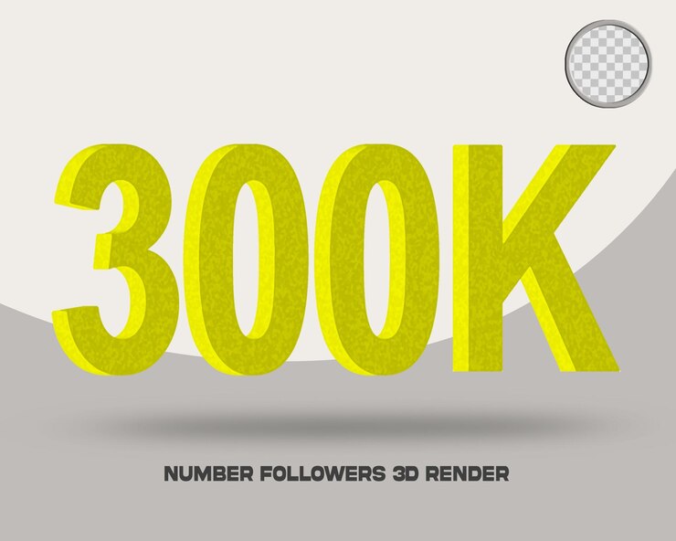 PSD número de seguidores en 3d del estilo de esponja de las redes sociales