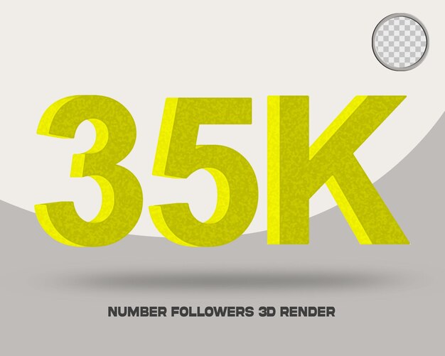 Número de seguidores en 3D del estilo de esponja de las redes sociales