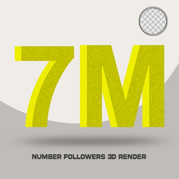 Número de seguidores en 3D del estilo de esponja de las redes sociales